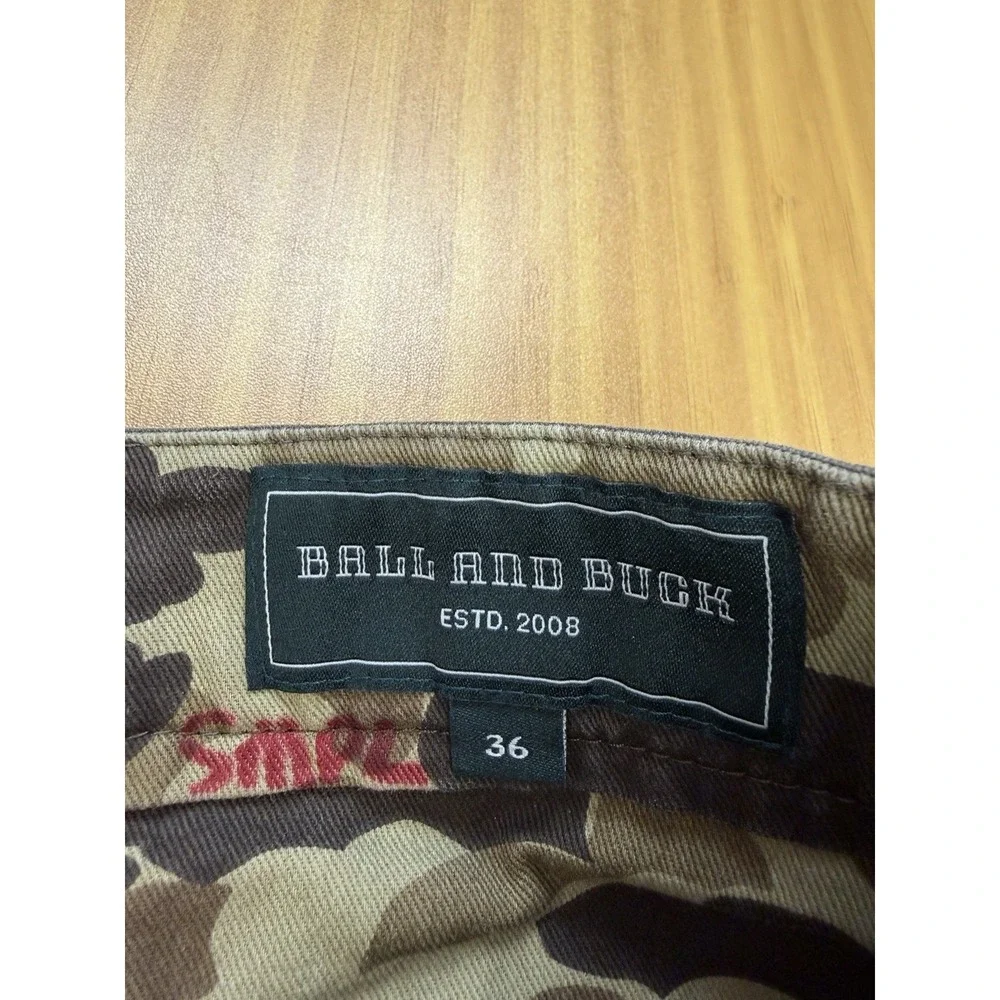 Ball and Buck Chinos Mens 36 Brown Hunter's Pants Camo Trim Made in USA